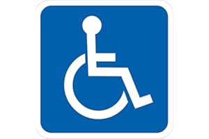 deformaze Sticker Rollstuhlfahrer Behinderten Aufkleber Warnaufkleber Selbstklebend KFZ Auto Scheibe UV Wetterfest Blau Weiß - Verschiedene Größen wählbar (8 x 8 cm)