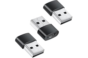 IEDAHCIT PACKAGING 3 Pack,USB C Female to USB Male Adapter,Type C to USB A Charger Cable Converter.Compatible with Macbook, Notebook,Tablet, Smartphone,iPhone 12 13 14 15 16, Car Charger,Samsung Galaxy BLACK. PACK OF 3