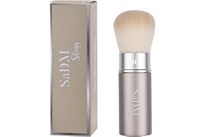 SaDM Shiny Retractable Powder Brush - Portable Multipurpose Makeup Brush for Travel and Travel