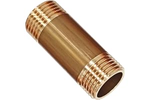 MegaHaustechnik Rohrdoppelnippel Langnippel 80mm Gesamtlänge mit 1" Rohr Zoll Aussengewinde AG - Gewinde Fitting Verschraubung aus Messing