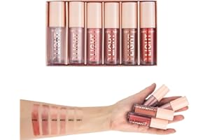 SPORTEON 6 Pezzi Lucidalabbra/lipgloss ad azione rimpolpante, Lucidalabbra volumizzante, Lucidalabbra Brillante, Idratante, lucidalabbra del cliear Lip Plump Gloss- Enhancer Hydrated Lips, Idratare (01)