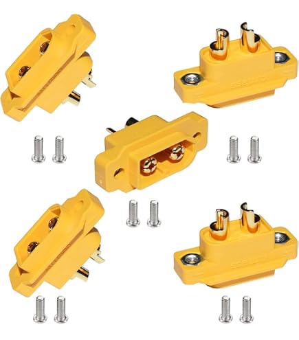 Lot De 2 Câbles XT60 Courts 14 AWG 25A Plaqué Or - Extension Montage Femelle Pour Batteries RC, Drone FPV