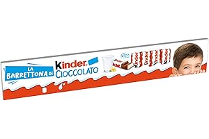 Kinder Cioccolato - La Barrettona, 24 Barrette Ripiene al Latte e Ricoperte di Finissimo Cioccolato Puro Cacao, Senza Glutine, Idea Regalo, Confezione da 300 gr