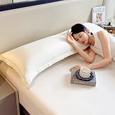 Extra Long Solid Color Cotton Pillow Cover (48x100cm-180cm), Breathable Pillow Cover Machine Washable Maternity Couples Sofa