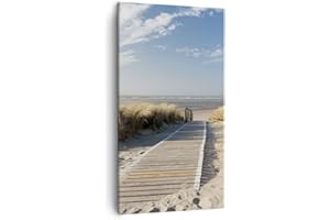 ARTTOR Lienzos decorativos Playa mar pasarela orilla Cuadro Sobre Lienzo Moderno Vertical 45x80cm Cuadros Decoracion Salon Dormitorio Cocina Cuadros Pared Imágenes Wall Art Prints Decor Canvas PA45x80-2657