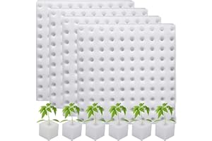 SevenMye Lot de 400 éponges hydroponiques carrées pour plantation de petits bourgeons - Éponges hydroponiques pour la croissance des petits bourgeons - Blanc