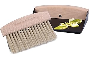 YOYIAG Ensemble Balai Brosse Tablepelle Poussière: Pelle à Poussière et Brosse à Main Brosse à Main en Bois Pellepoussière Balai à Farine Mini Balai Table - Brosse Table Brosse Miettes Balai Brosses à Bois