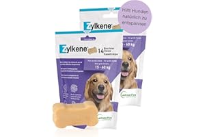 Vetoquinol Zylkene Chews 450 mg | Lot de 2 paquets de 14 bouches | Complément alimentaire pour chiens | Peut aider les chiens dans des situations inhabituelles