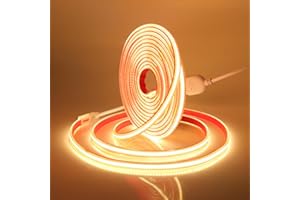 Xunata COB LED Streifen, 230V 288leds/m Superhell Hohe Dichte, Flexibles Selbstklebend COB LED Lichtband Strip für Heim DIY Festival Dekoration (Warmweiß, 3M)