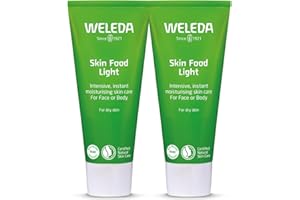 Weleda Skin Food Light Twin Pack, Dry Skin Moisturiser, Moisturising Cream & Primer, Face & Body, For Men & Women, Multiple Uses, 100% Certified Natural, Organic, 2 x 75ml