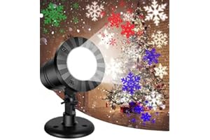 LANGUBABY LED Schneeflocken Projektor Weihnachten Außen Dynamische bunte Schneeeffekt Projektionslampe IP65 Wasserdicht Weihnachtslicht Deko Party für Garten Fenster Wand (Bunter)