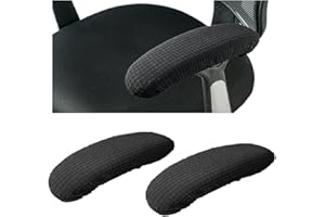 MIRKUZI Sesselüberwürfe 2 Stücke Bürostuhl Armlehnenbezug Stuhl Armlehnenbezug Bürostuhl Armlehnen Schonbezug Elastisch Waschbar Abnehmbarer Armlehnenbezug (Schwarz)