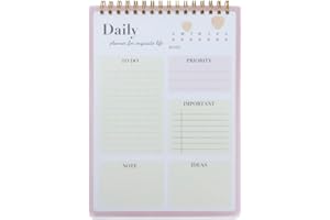 ‎VALICAER Tagesplaner Block Daily Planner mit To Do Liste, Prios, 52 Seiten Planer Wochenplaner Einkaufslisten und Ideen Notizen To Do Planer Notizblöcke für Schule Haushalt Büro für Aufgaben Termine (Rosa)