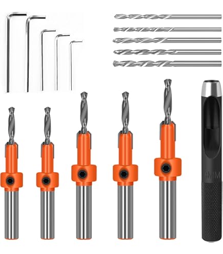 Svasatori Legno Metallo Set 3 Punte Svasatori HSS - 12mm, 16mm, 19mm, Per Legno E Metallo, Gambo Esagonale Punte Svasatrici Legno Metallo