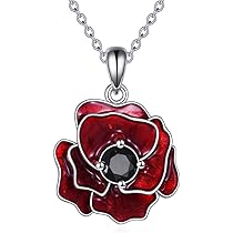 Collana con ciondolo a forma di rosa e di ancora in argento sterling bicolore