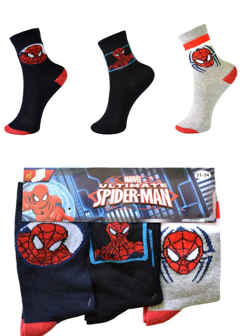 Dc-Comics-Spiderman-12-Paar-Jungen-Socken-12-verschiedene-TOP-Designs