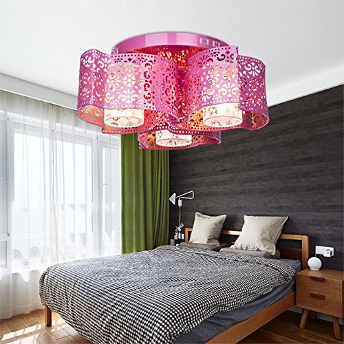 Preisvergleich Produktbild Hohl Art modernen minimalistischen Wohnzimmer Deckenlampe Schlafzimmerlampe Restaurant Lichter Mode Gre 450 * 200mm Druckknopfschalter E27 Lampenfassung , pink