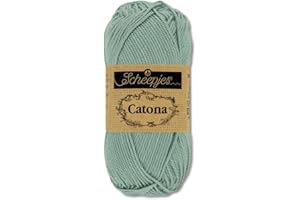 Frida's Wollhaus - Ovillo de lana Scheepjes Catona, 50 g, 100% algodón, para punto y ganchillo, Amigurumi, 109 colores (528 | Silver Blue)