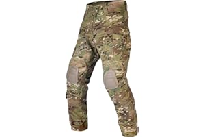 VOTAGOO Combat Pants with Knee Pads, G3 Hunting Camo Pants for Men Tactical Military Paintball Trousers Airsoft Gear