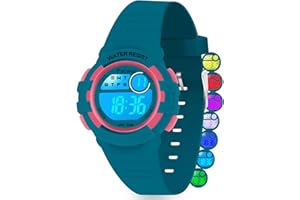 Facasu Orologio Digitale Bambini Ragazzi Ragazze con Luce Colorata,50m Impermeabile Fino,Sport all'aria Aperta,Cronometro,Allarme,Funzioni 12/24 ore,Regali Bambini dai 4 ai 15 anni