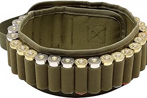 MIOYOOW Cinturón para Cartuchos de 30 Balas, Bandolera para Cartuchos de Escopeta, cinturón de Hombro Ajustable para Escopeta, Bolsa portamuniciones con Hebilla de liberación rápida para Calibre 20