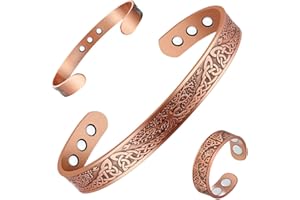 Cigmag Kupfer-Magnetarmband für Damen, 99 % massives reines Kupfer, ultrastarker Magnet, verstellbar, mit Geschenkbox (Baum des Lebens)