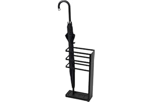 Yamazaki 7933 LAYER stojak na parasole, czarny, stal, minimalistyczny design, 23 x 10,5 x 45 cm (dł. x szer. x wys.)