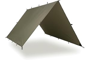 Aqua Quest Defender Tarp - 100% Waterproof Heavy Duty Bushcraft Survival Shelter - Olive Drab, 3 x 3 m
