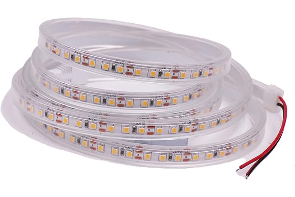 DUVERT 12V 2835 LED bande lumière lumineux 120LED s/m, Flexible ruban Led lumière maison éclairage décoration 50CM 1m 2m 3m 4m 5m (Blanc Chaud, 2m)