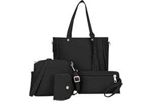 ZEELIY 2023 Mode 4pc Sac Fourre Tout Femme Sac En Cuir Femme Bandouliere De Grande Capacité Sac À Main Femmes Sac À Main Grande Capacité Casual Reto Fashionleather Femmes Sac À Main