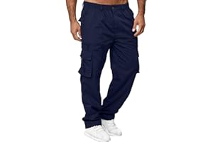 MJGkhiy Pantaloni Cargo Uomo Pantaloni da Lavoro con Tasche Laterali Pantalone Uomo Lunghi Casual Sport Pantalone Tasconato Multitasche Elastica Street Pantaloni Militari Cargo Pants Tattici