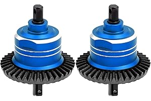 RcThjia 1/10 Front Rear Differential Upgrades Diff for 1/10 Traxxas Slash Rustler Stampede Hoss 4x4 VXL Ford 150，2PCS #45 Steel Differential, Replaced #5381#6882#5379(Blue)