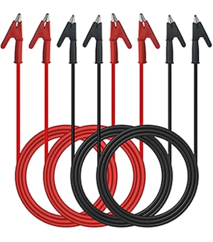 Pinces Crocodiles Sur Fiche Banane 4mm - Câble Test 30A 30cm 12AWG