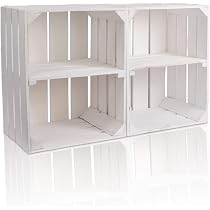 3er Set Weiße Holzkisten Im Vintage-Look – Je 50x40x30 Cm (LxBxH) – Ideal Für Aufbewahrung, Regalbau Oder Deko