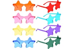 BOUBONI 8/12/24/36/48 Pack Star Sunglasses Bulk Colorful Rimless Star Glasses Transparent Candy Color Sunglass for Adult Kids