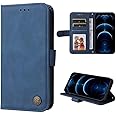 SEAHAI Case for Realme 12X 5G / Realme 12 5G Leather PU Wallet Folio Stand Cover, Ultra-thin Shockproof Case Kickstand with Credit Card Slots TPU Shell Magnetic Close - Blue