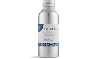 Georganics Whitening Oil Pulling Mouthwash - Peppermint - Plaque-Reducing Coconut Oil Blend - 100% Natural Ingredients - SLS, Glycerine & Fluoride Free - COSMOS Organic, Vegan & Cruelty-Free - 100ml