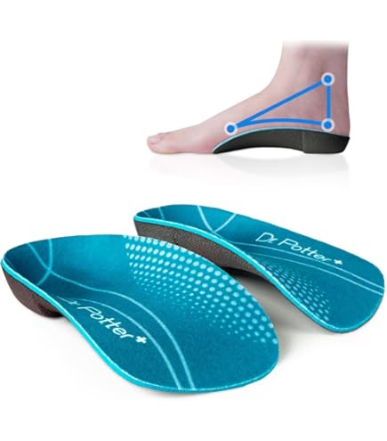 Dr. Foot's 3/4 Length Orthotic Insoles, High Arch Support Inserts For Flat Feet Plantar Fasciitis Over-Pronation And Foot Pain (Medium (Men's 6.5-8.5 / Women's 7.5-9.5