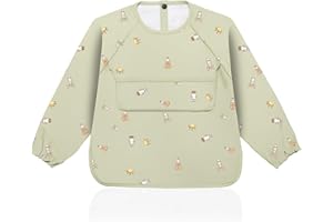 WEAKUP10®️ Babero con Mangas Impermeable | Baberos Bebe Impermeables | 6 a 36 Meses | Babero BLW | Babete Impermeável Bebe | Regalo para Bebe | Regalo para niño | Fácil de Limpiar | Suave y Divertido.