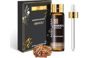 MAYJAM Olio Essenziale Di Sandalo 10ml, Olio Di Sandalo Per Diffusore, Umidificatore, Fai Da Te, Casa, Guardaroba