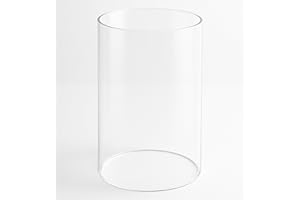 ‎ANDEKO ANDEKO® Ersatz Glaszylinder Bioethanol Tischkamin | Feuerfestes Glas 14cm x 22cm | Glasröhre feuerfest kompaktibel zu Tischkaminen mit rundem zylindrischem Sockel | Borosilikatglas | Glas Zylinder