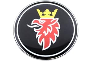 EU-Decals 50 mm Negro Griffin SAAB Cromo Capó Insignia Emblema Cúpula 3D Calcomanía autoadhesiva 9-3
