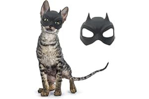 ASQzhuLIWing Animal mask, cosplay hat, fun black hat, cute mask, cat costume accessory with buckle, suitable for kitten Halloween and carnival costumes (9 * 10.5 cm)