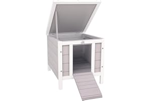 PawHut Wooden Rabbit Hutch Bunny Cage Guinea Pig House Pet Habitat Ferret