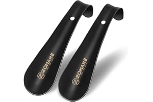 ZOMAKE Calzascarpe Metallo, 15cm Calza Scarpe Corto, Calzante Per Scarpe Piccolo da Viaggio, Portatile Shoe Horn per Uomini Donne Bambini