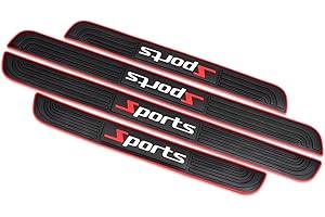 PEESHON Autocollants Seuil Porte, 4pcs Protection Seuil Portière, Barres Seuil Porte Voiture, Seuil Protecteurs Autocollant, Seuil Porte Voiture, Bandes de Protection Anti-salissures Caoutchouc Souple PVC