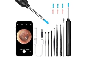 OSKUGLIN Otoscope Oreille 1080P HD IP67 Étanche Nettoyant Oreille Avec Camera Oreille Nettoyage de 3,5 mm 6 Lumières LED Outil de Nettoyage d'oreille WIFI Adapté aux Smartphones et Tablettes IOS et Android