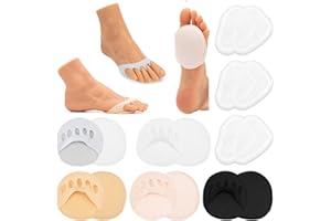 KUNOLI 5 paia di cuscinetti per scarpe + 3 paia di suola in gel da donna, cuscinetti metatarsi, mezza suola in gel anteriore del piede