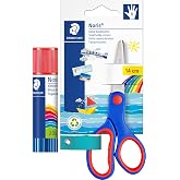 Staedtler 960 20 NCA Noris Clup 20 Gr Stick Yapıştırıcı & 965 14NBK Noris Clup SAĞ El Makas 14 Cm 2'Li Blister, 20 gr + sağ e