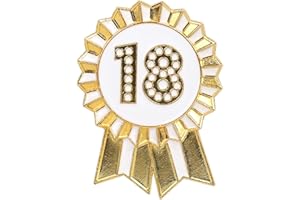Talking Tables 18th Birthday Badge Enamel – Gold Birthday Rosette Badge Keepsake for Girls, Boys, Adults – Reusable Pin, Milestone Anniversary Party Decoration Gift Accessory – 4.5cm Size